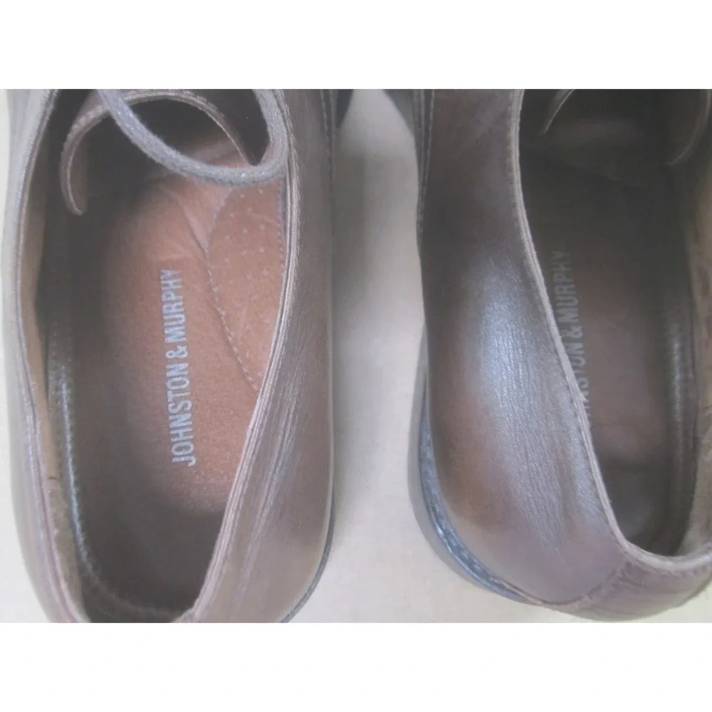Johnston Murphy Shoes Mens 10.5W Brown Harding Panel Oxford Bicycle Toe Lace‎ Up